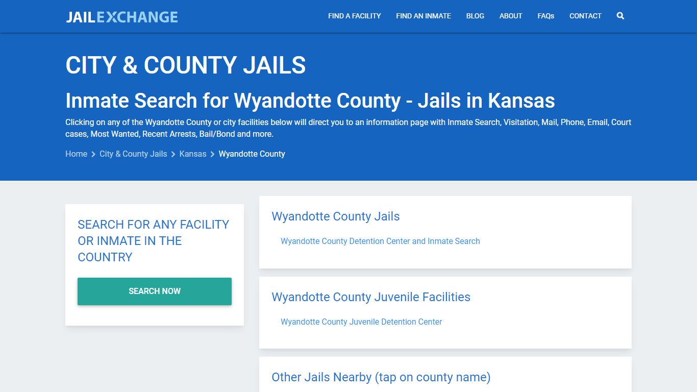Inmate Search for Wyandotte County | Jails in Kansas - Jail Exchange